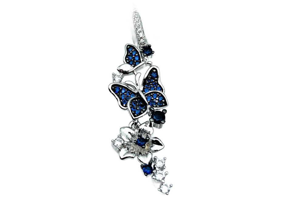 Anhaenger Schmetterlinge mit blauen Zirkonia | Silber