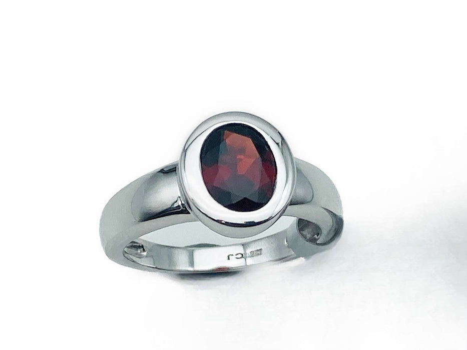 Ring mit echtem Granat - Set | Silber