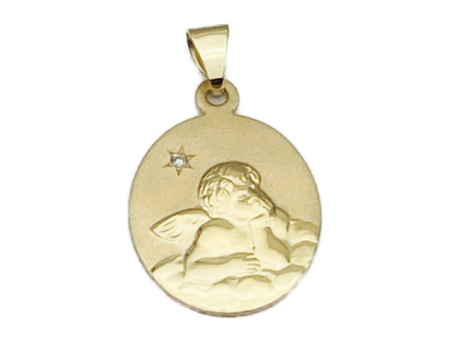 Anhänger Engel mit Zirkonia - Taufgeschenk | Gold
