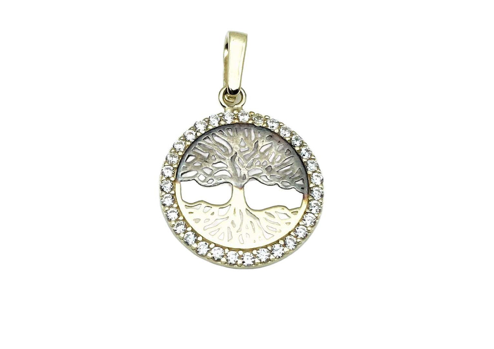 Anhaenger Baum des Lebens mit Zirkonia | Gold