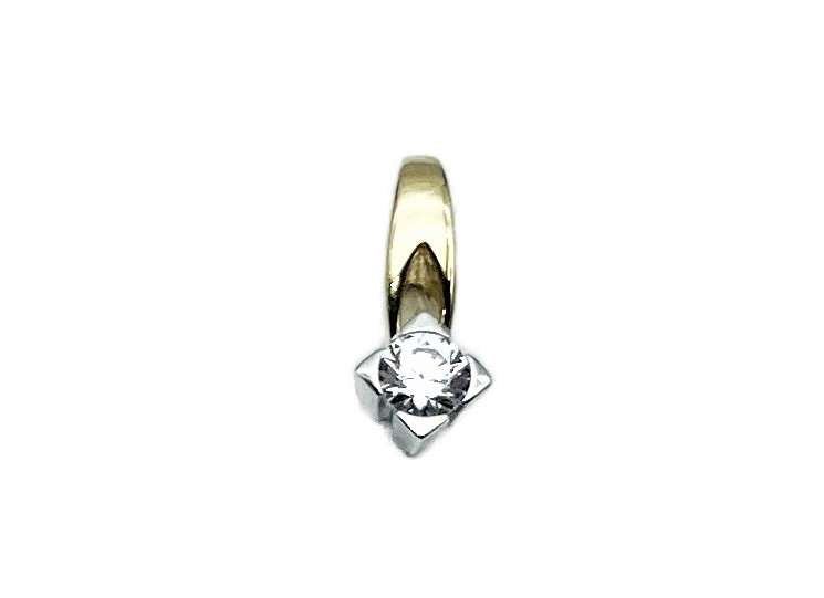 Anhaenger / Ohrringe / Ring Solitaire mit Zirkonia | Gold