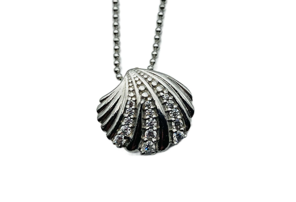 Anhänger Muschel mit Kette | Silber