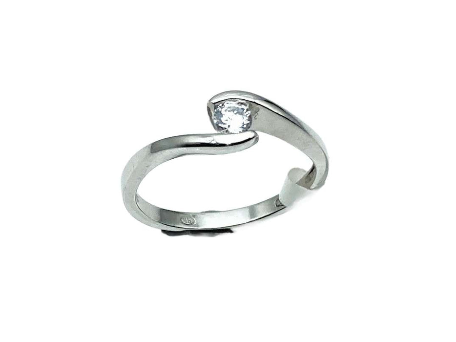 Antrags-/ Solitaire-Ring mit Zirkonia | Weißgold