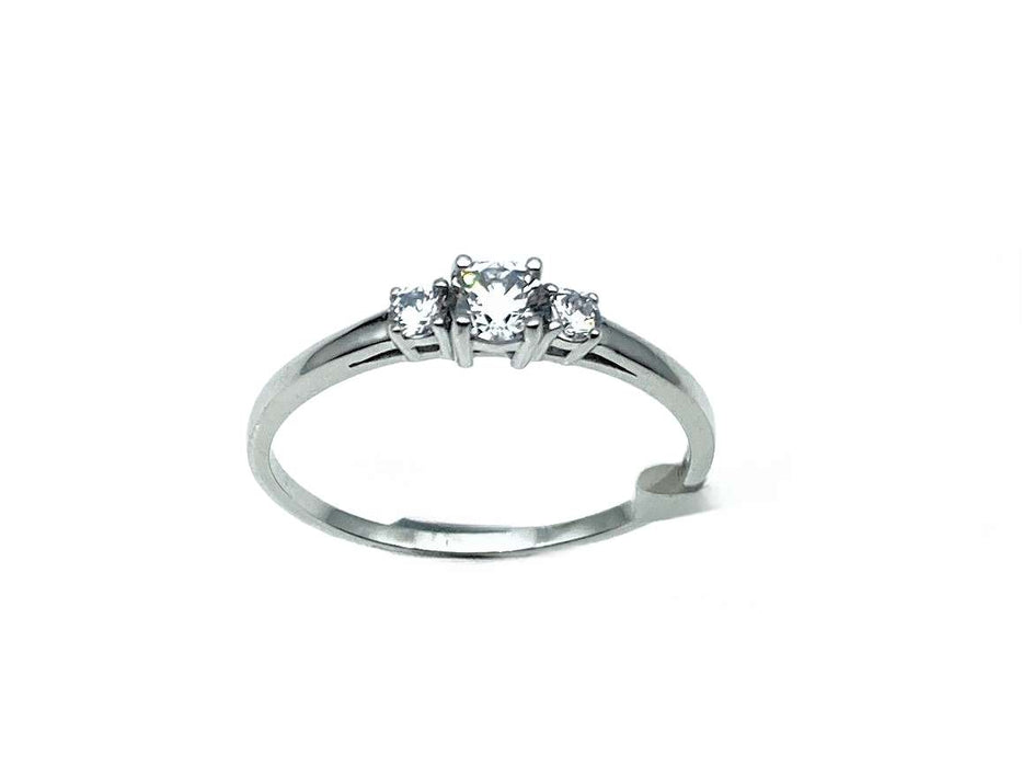 Antrags-/ Solitaire-Ring mit 3 Zirkonia | Weißgold