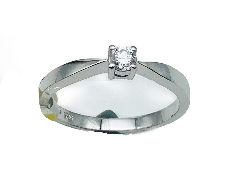 Antrags- / Solitaire- Ring mit Brillant 0.15 ct | Weißgold 585/-