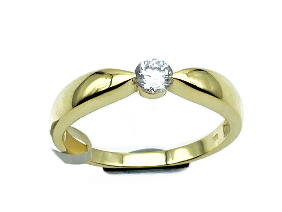 Antrags- / Solitaire-Ring mit Zirkonia | Gold