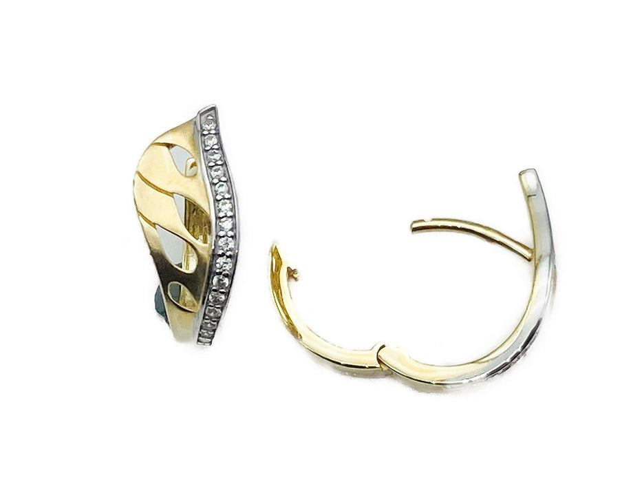 Creolen mit Zirkonia-Zierleiste | Gold
