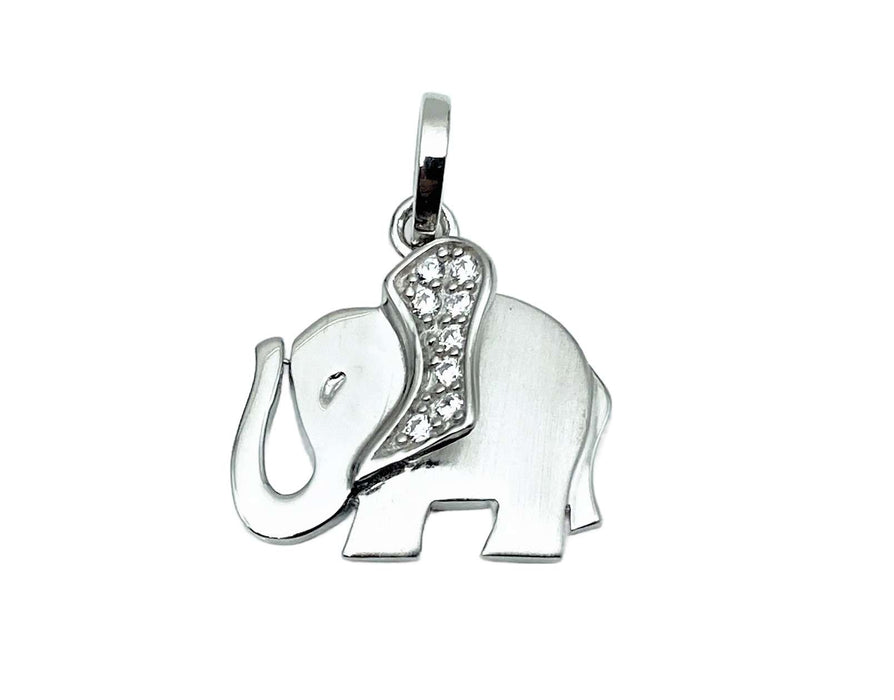 Anhaenger Elefant mit Zirkonia | Silber