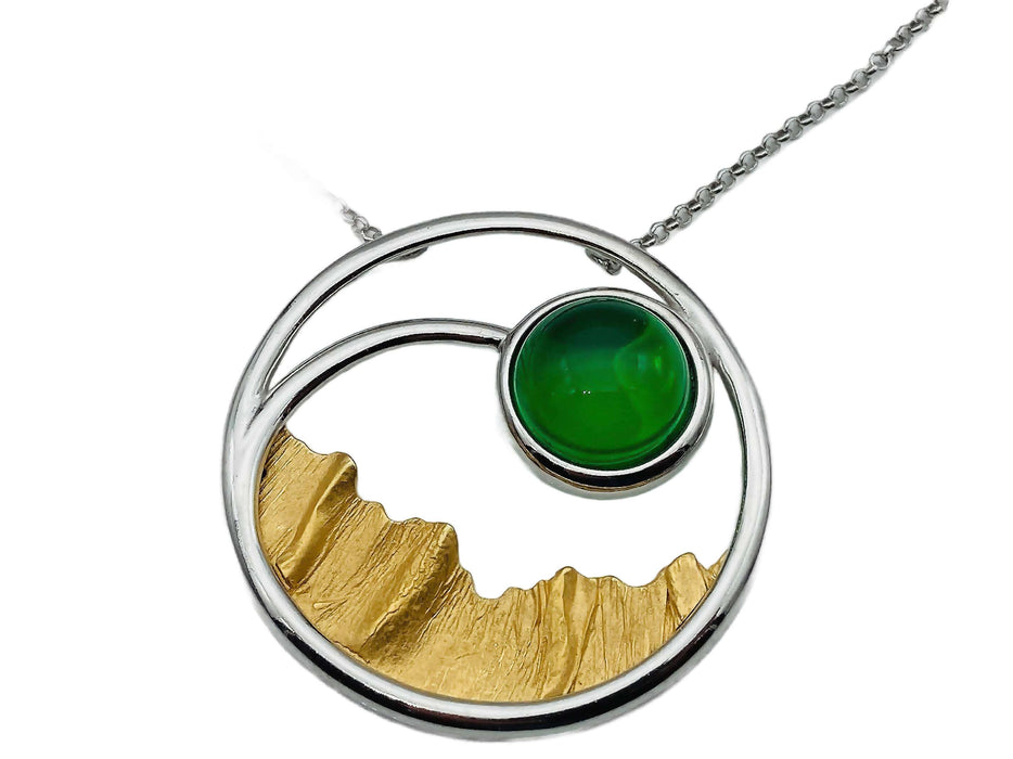 Collier mit Karibischem Bernstein - teilvergoldet | Silber