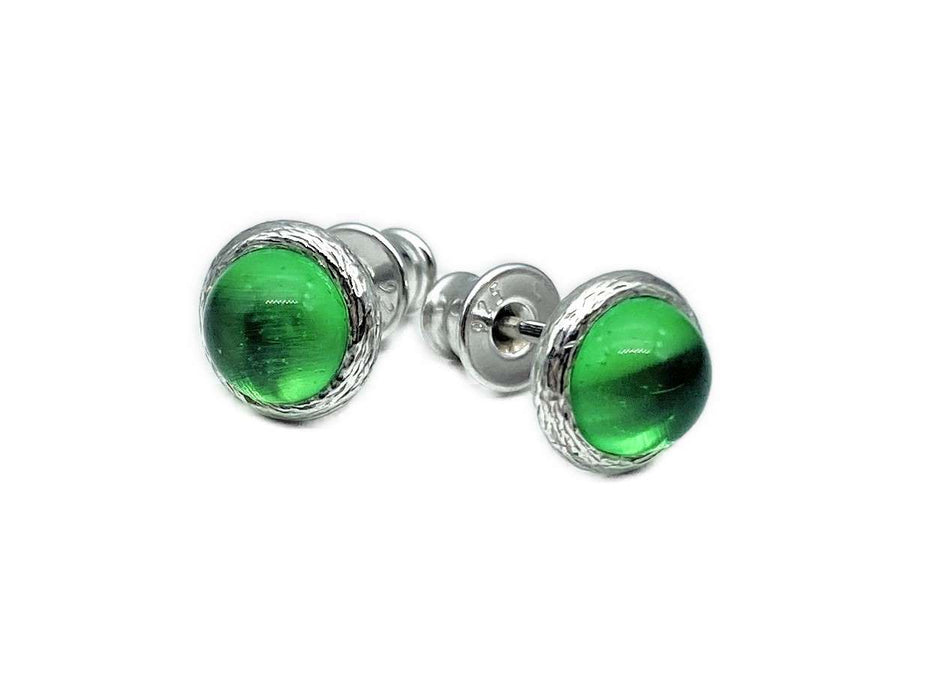 Grüner Bernstein | Ohrstecker echt Karibischer Bernstein