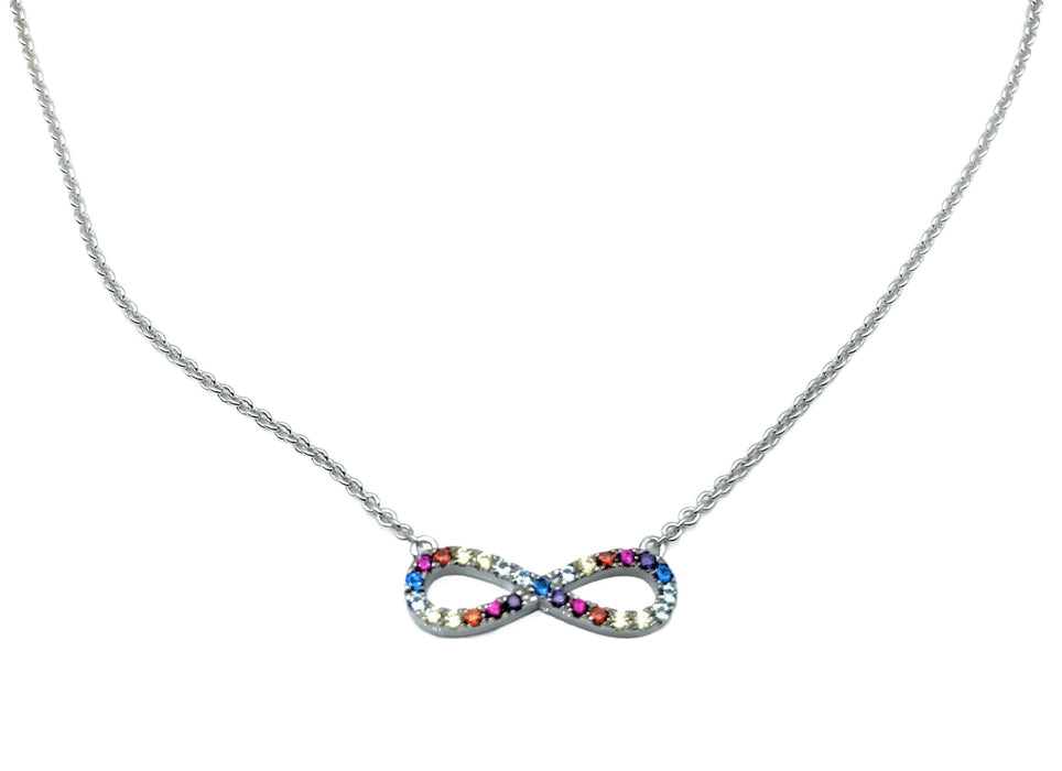 Collier/Armband Infinity rainbow | Silber