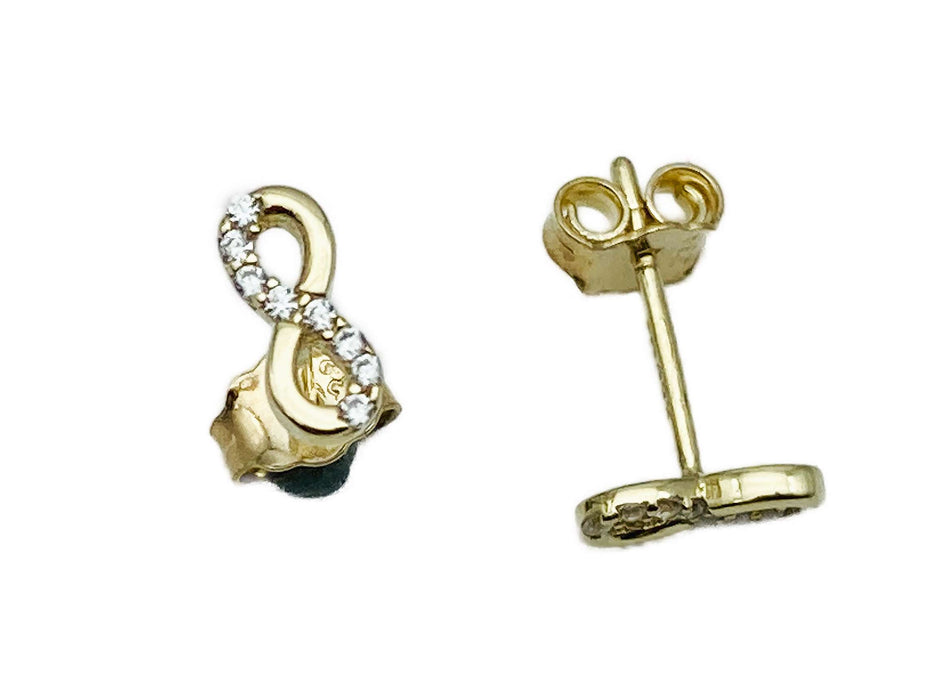 Ohrstecker Infinity mit Zirkonia | Gold