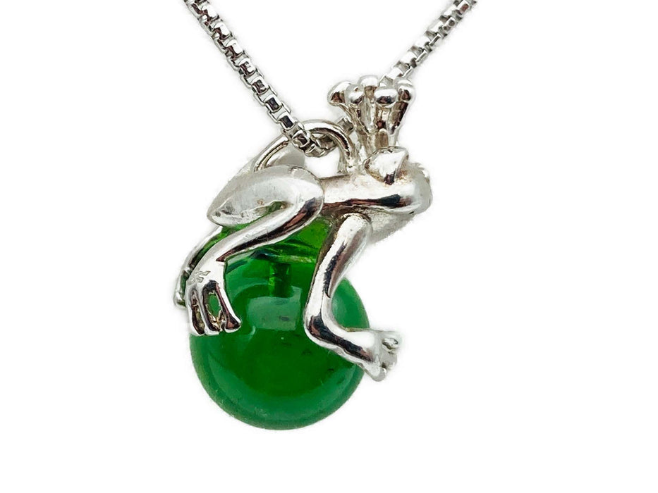 Collier Froschkönig mit Karibischem Bernstein | Silber