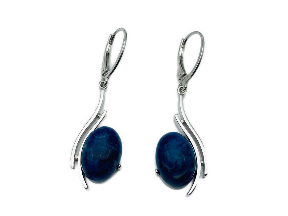 Modische Ohrhänger mit Lapislazuli| Silber