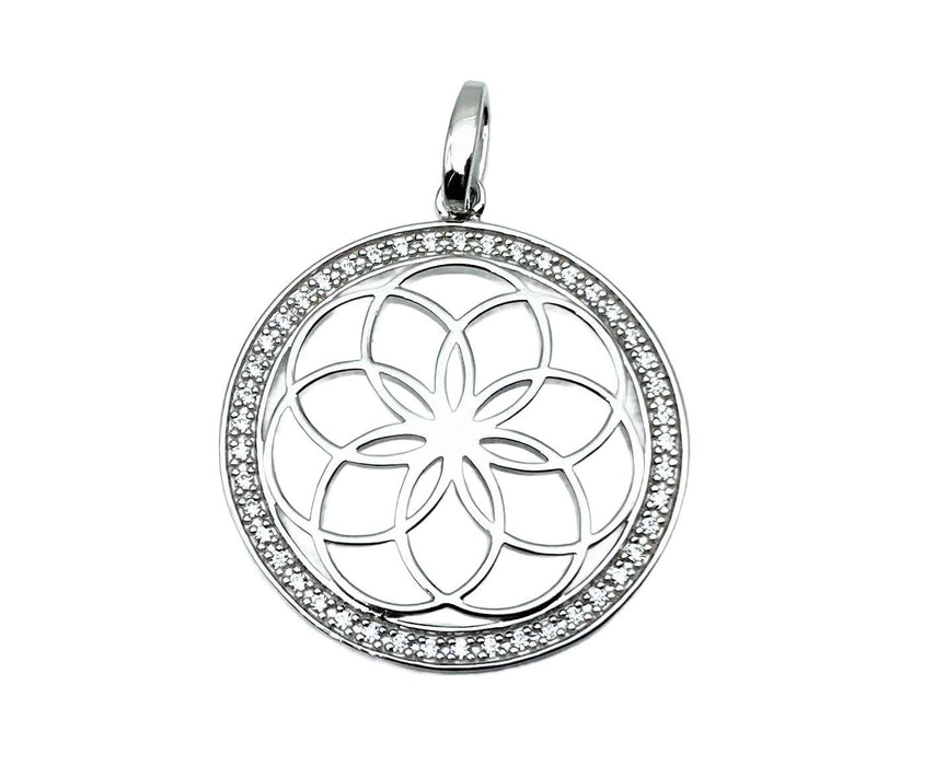 Anhaenger Mandala mit Zirkonia | Silber