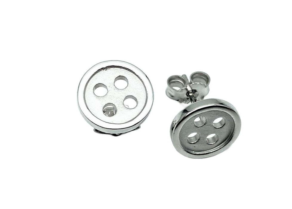 Ohrstecker Knöpfchen matt/poliert | Silber