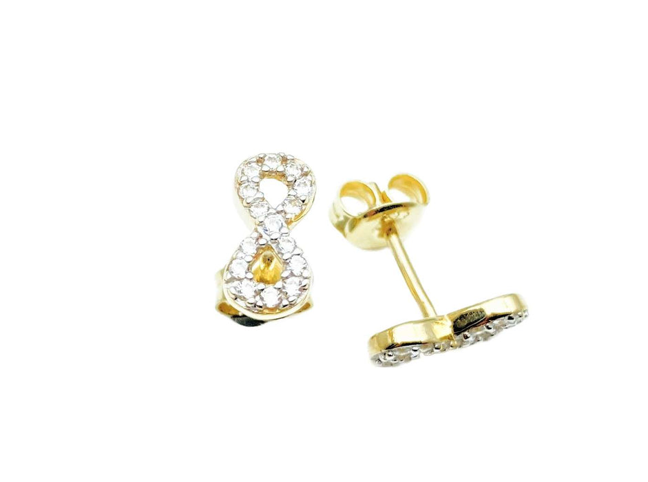 Ohrstecker Infinity mit Zirkonia | Gold