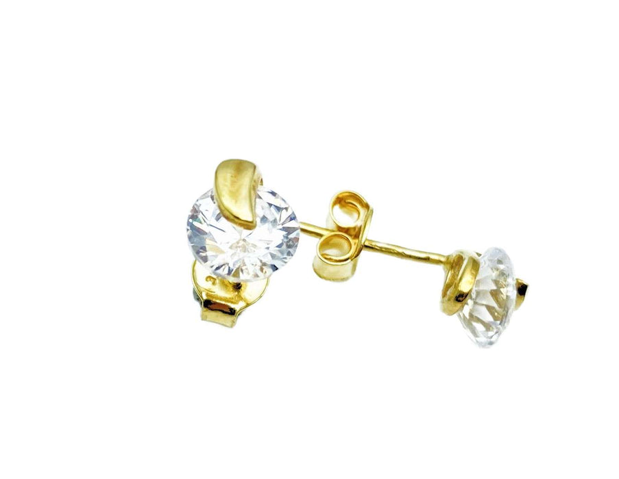 Ohrstecker mit 6 mm Zirkonia | Gold