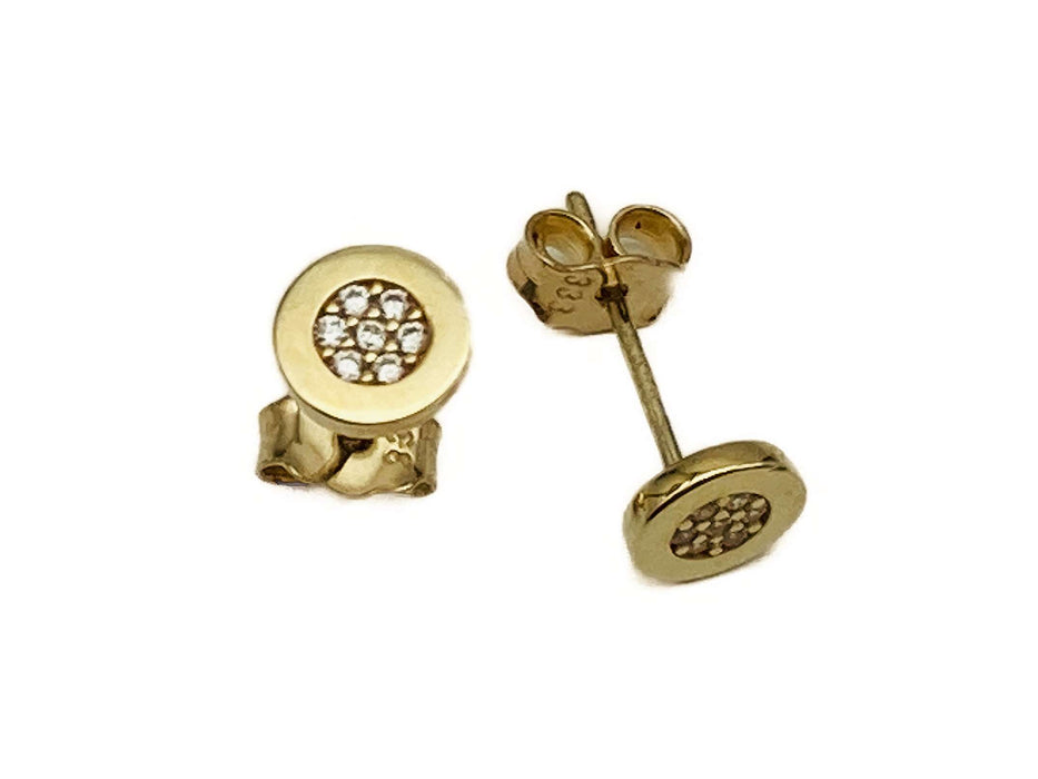 Ohrstecker schlicht mit Zirkonia | Gold