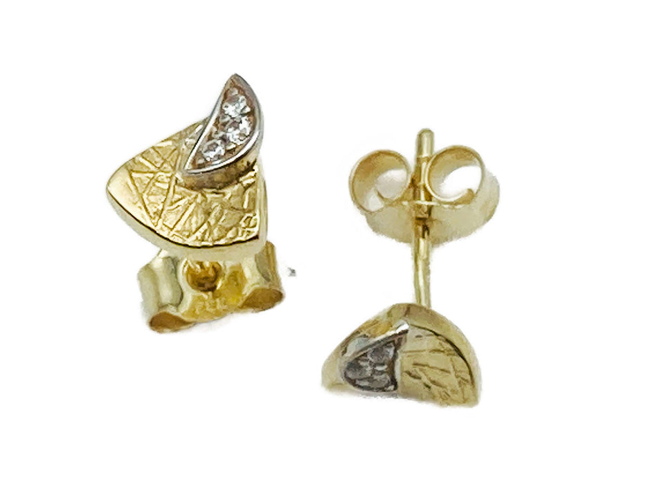 Ohrstecker Dreieck mit Zirkonia | Gold