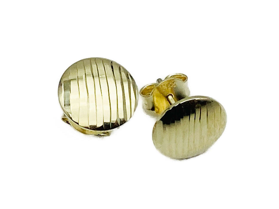 Ohrstecker schlichte Scheibe mit Schliff | Gold