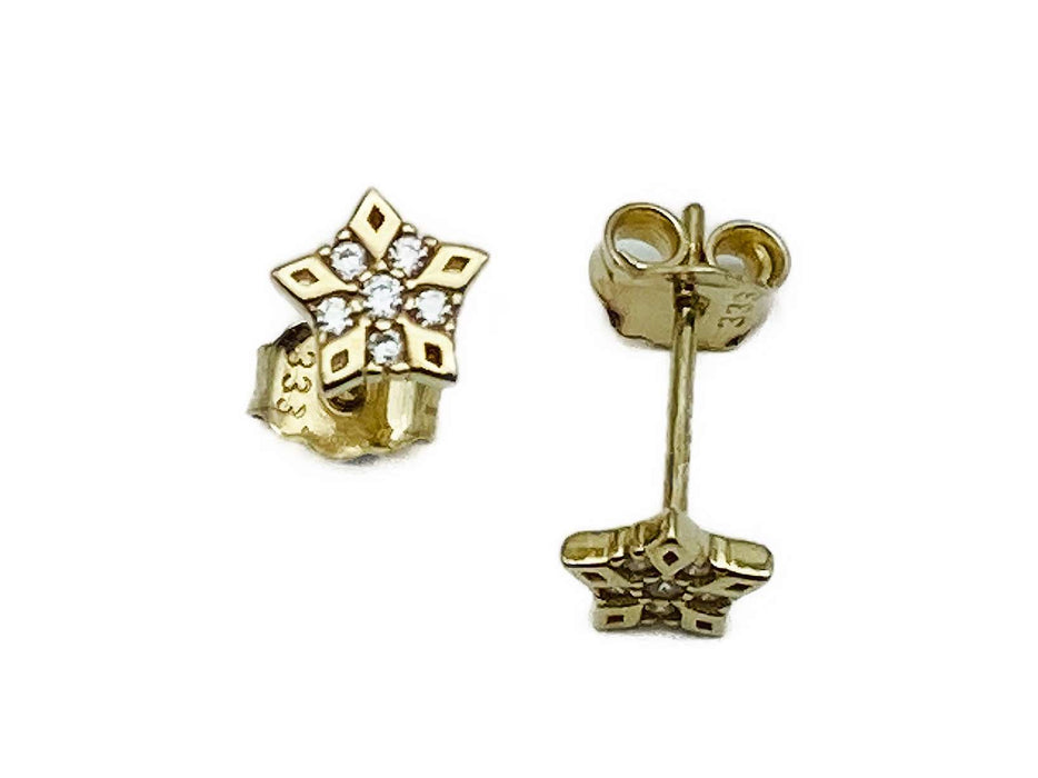 Ohrstecker Stern / Blume mit Zirkonia | Gold
