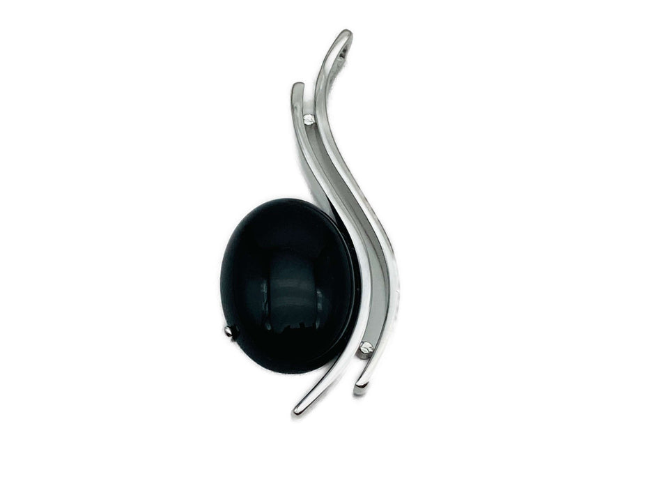 Modischer Anhänger mit Onyx | Silber