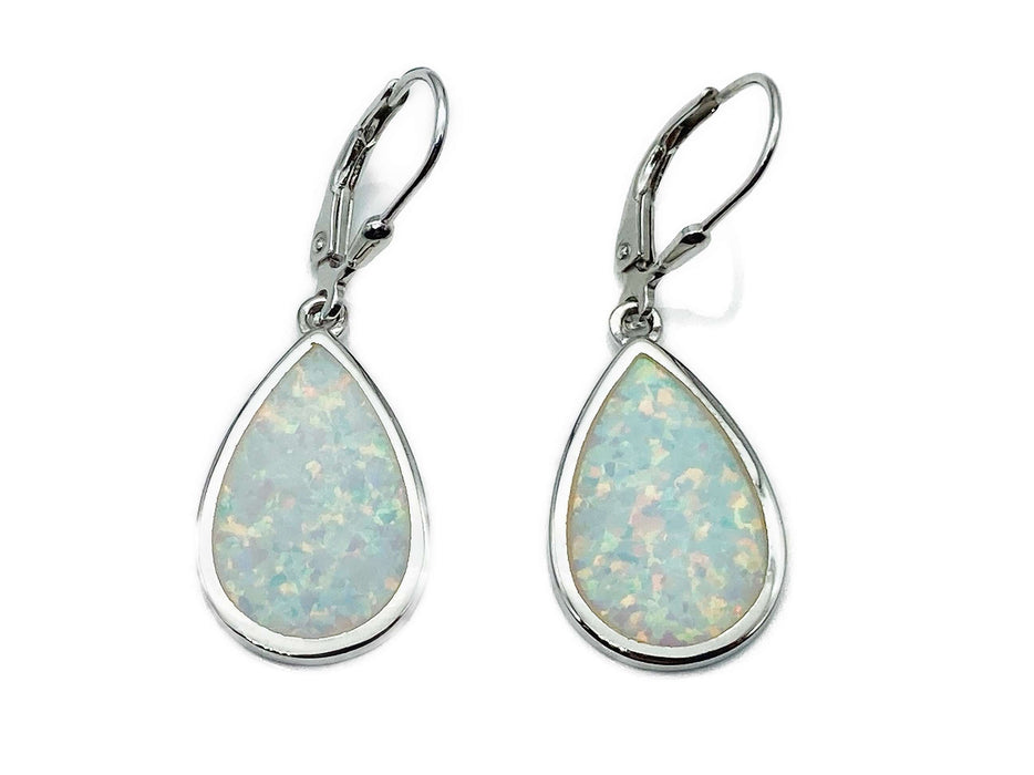 Ohrhänger mit weißem Opal-Tropfen | Silber
