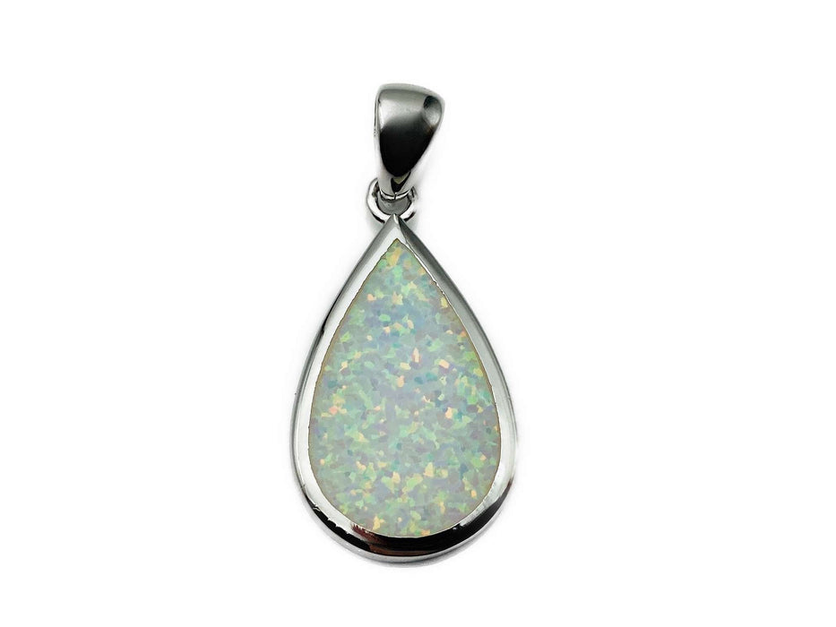 Anhänger mit weißem Opal-Tropfen | Silber