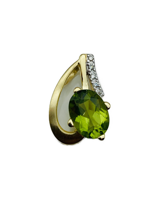 Anhänger mit echt Peridot & Brillanten | 585/-