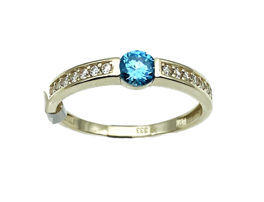 Ring mit Blautopas/Zirkonia | Gold