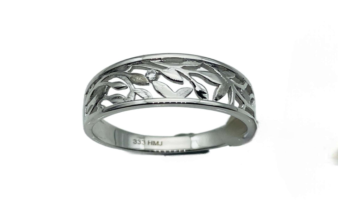 Ring mit feinen Blätter-Ranken | Weißgold