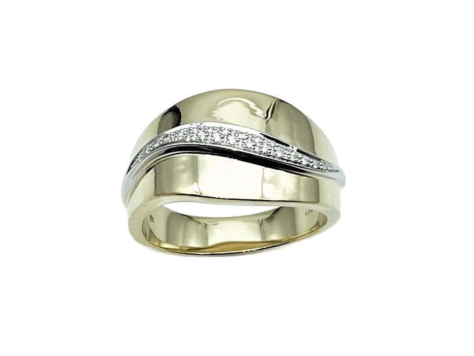 Breiter Ring mit Brillant-Welle | 585/-