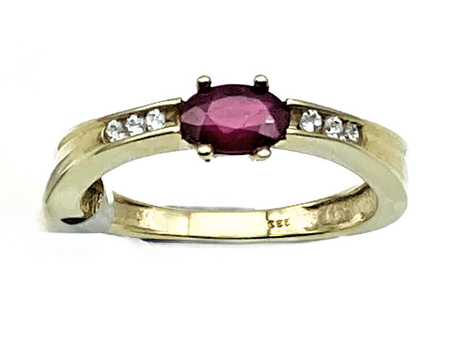 Ring mit echt Rubin & Zirkonia | Gold