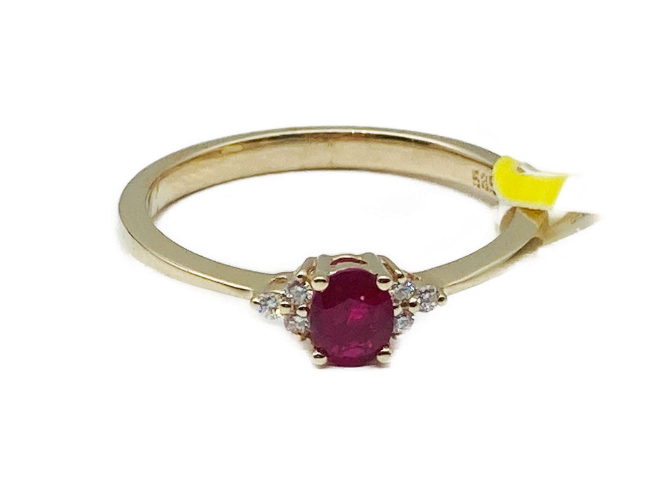 Ring mit echt Rubin & Brillanten | 585/-