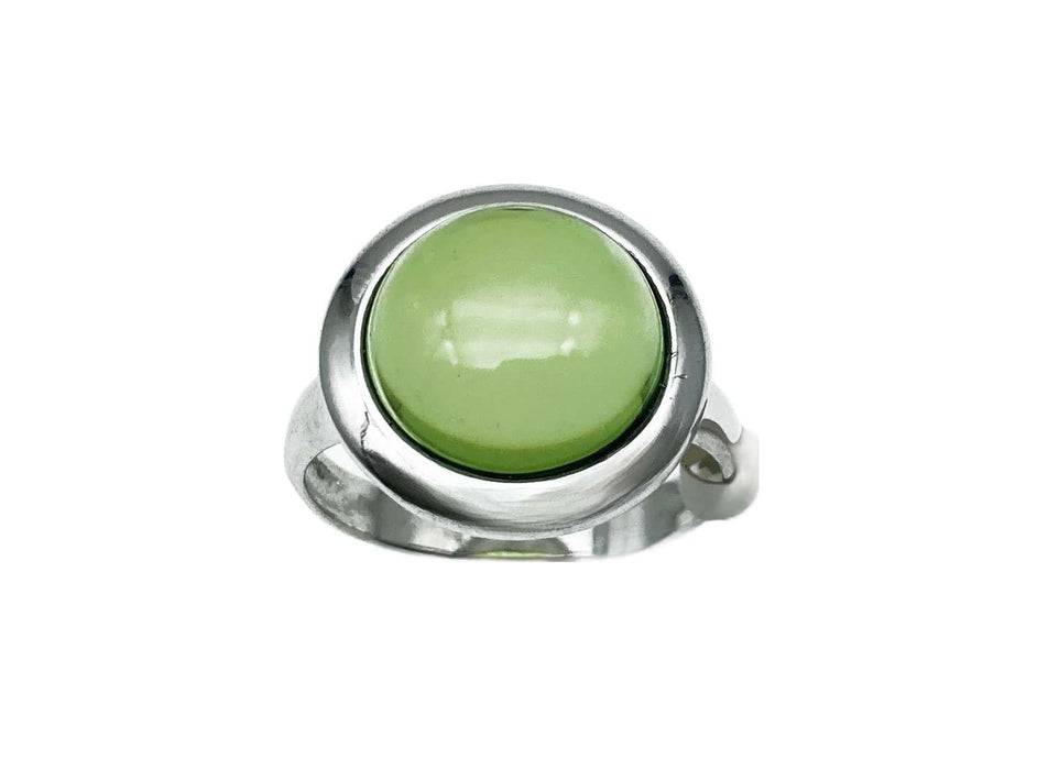 Ring mit Karibischem Bernstein schlicht-groß | Silber