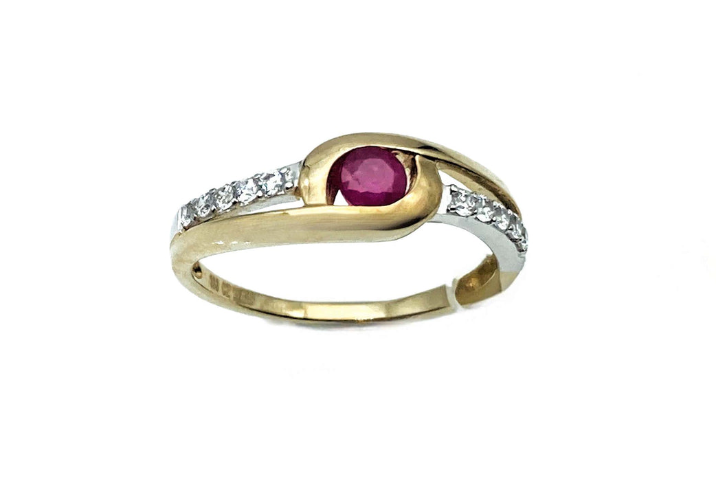 Rubin-Ring mit Zirkonia | Gold
