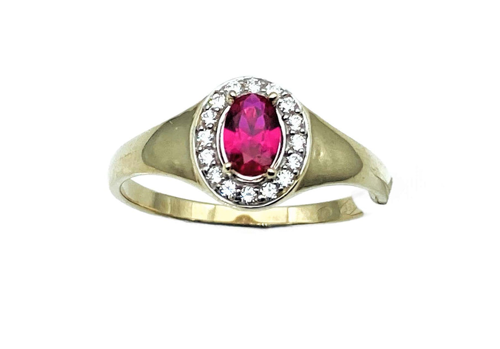 Rubin-Ring mit Zirkonia | Gold