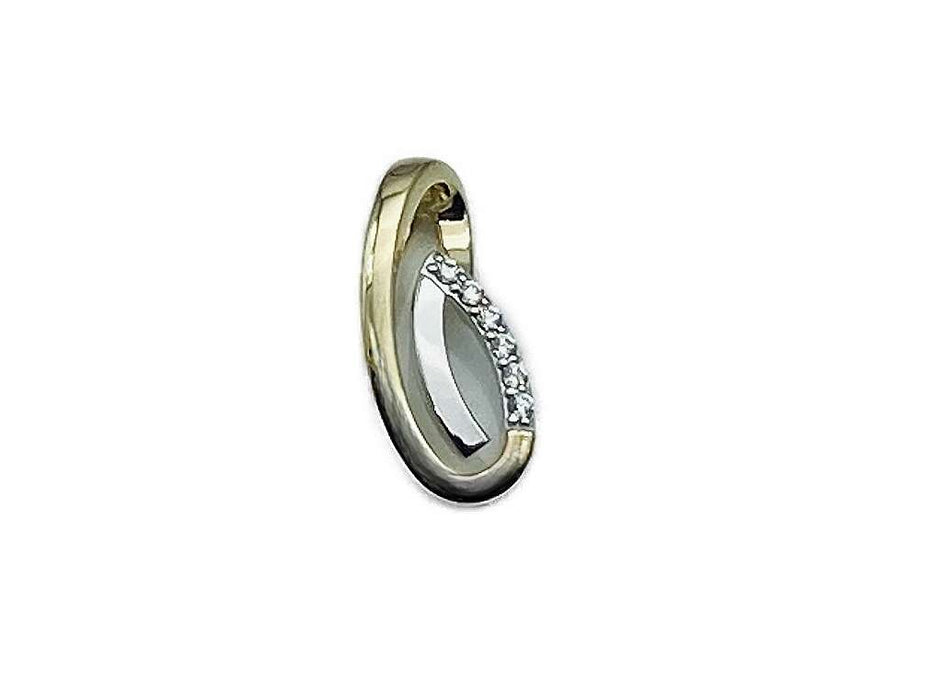 Zweifarbiger Anhänger mit Zirkonia | Gold
