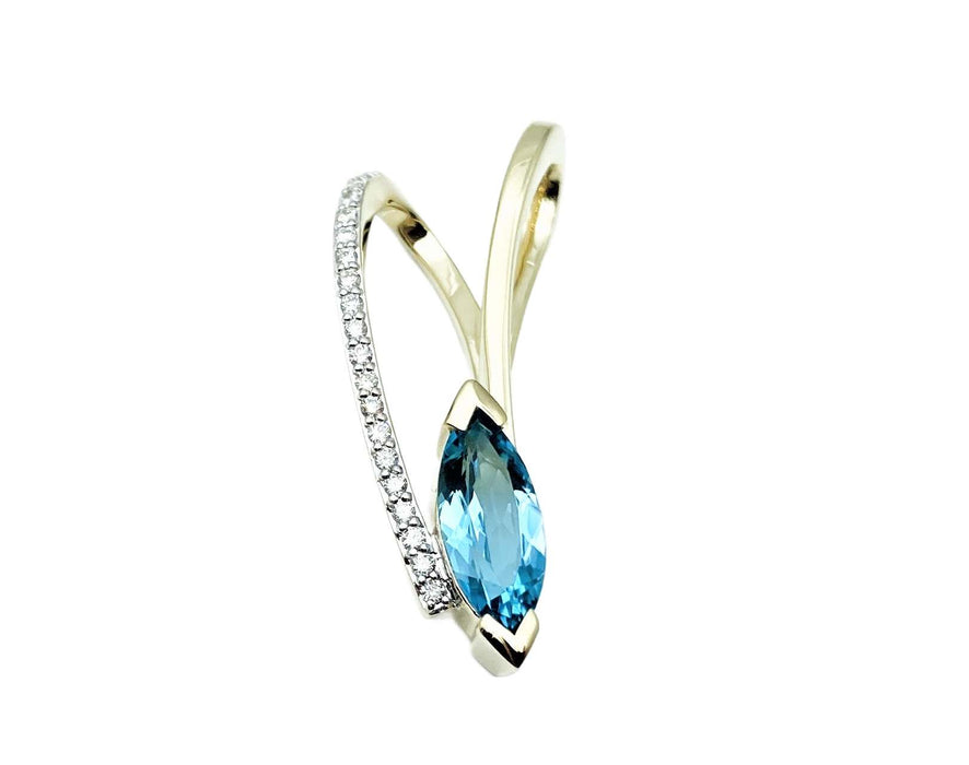 Set mit Edeltopas und Brillanten in Gelbgold | 585/-
