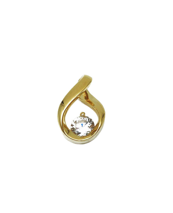 Anhaenger/Ohrringe Tropfen mit Zirkonia | Gold