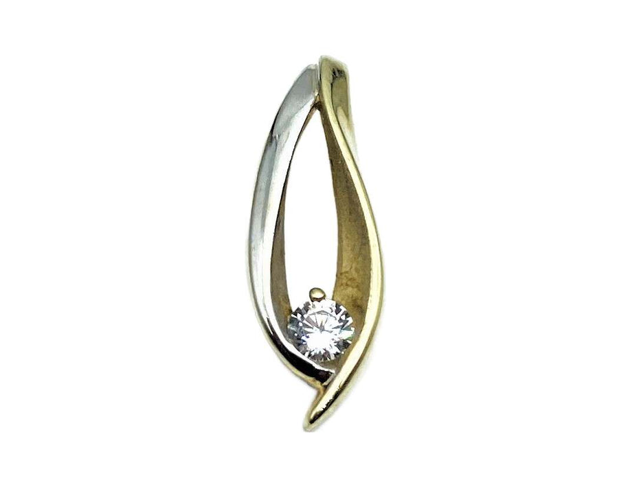 Anhänger mit Zirkonia in bicolor | Gold