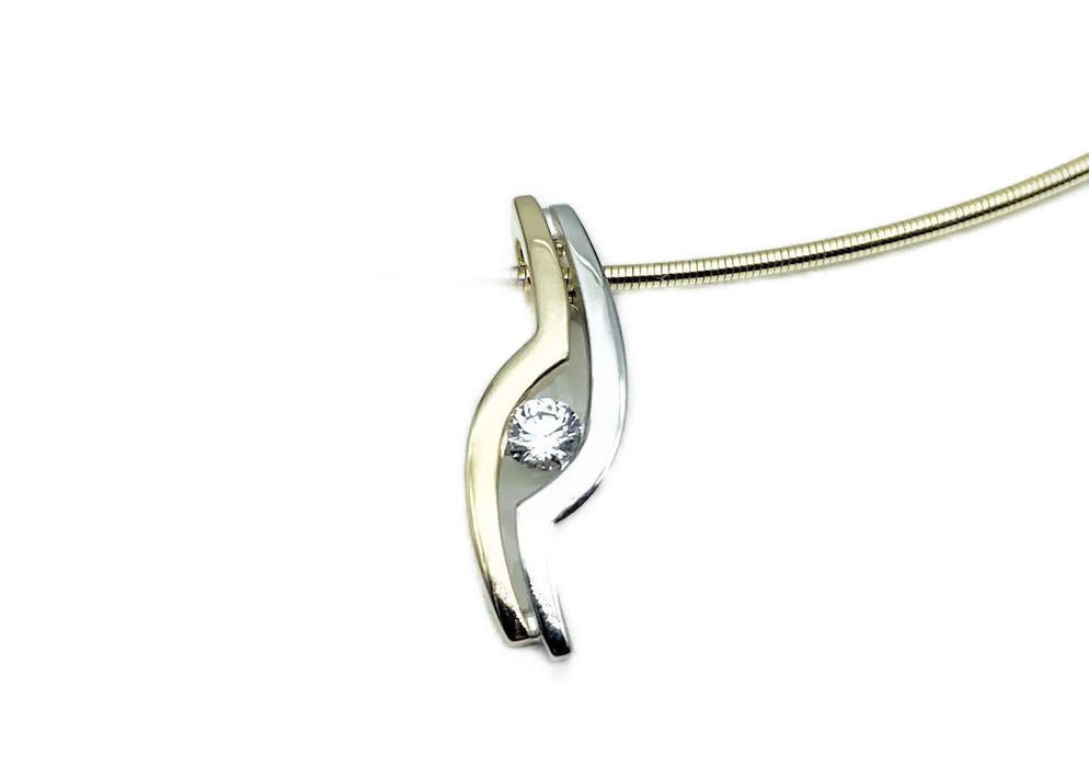 Set bicolor mit Zirkonia | Gold