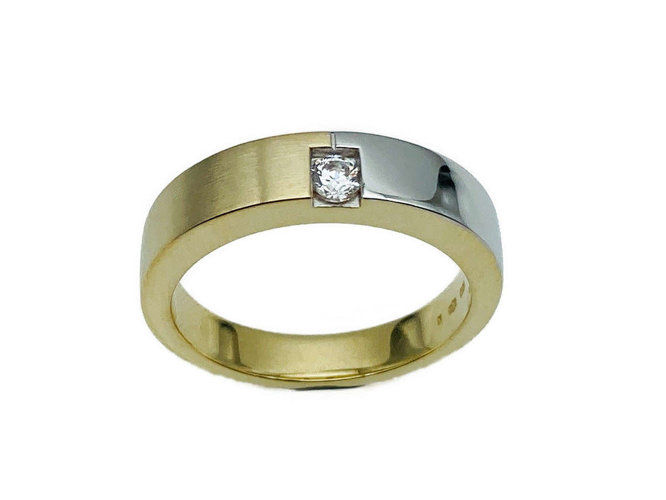 Ring Gelb-& Weißgold mit Zirkonia | Gold