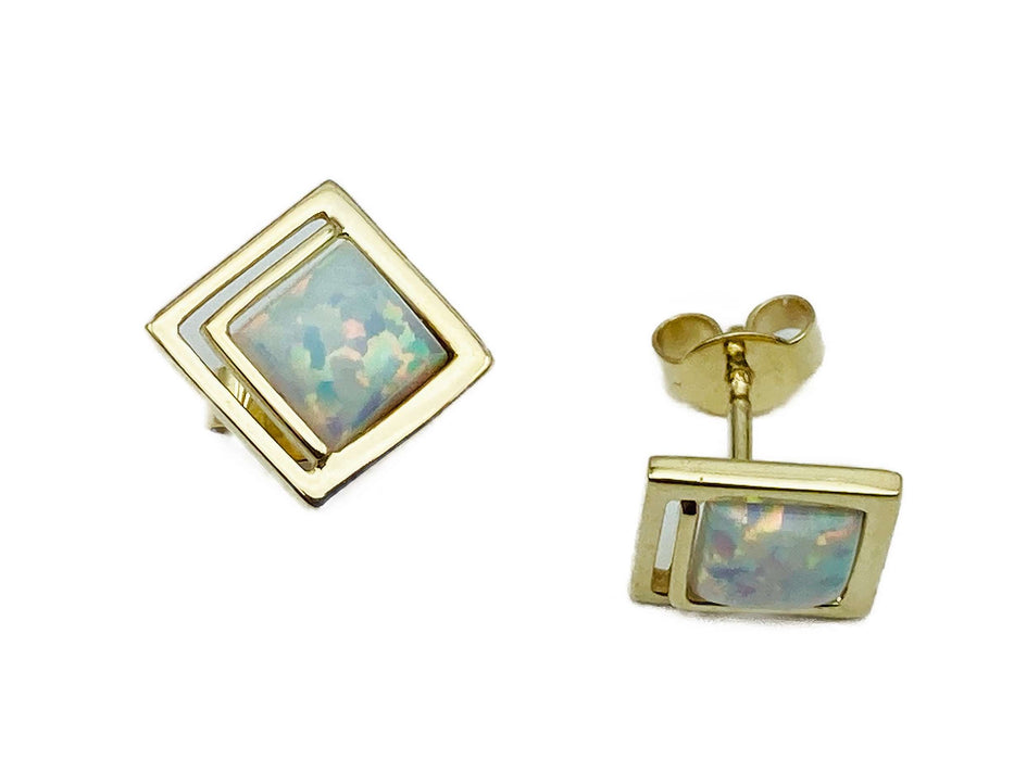 Ohrringe mit weißem Opal | Gold