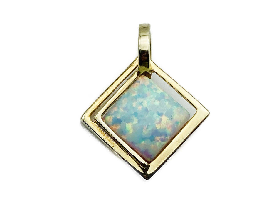 Anhänger mit weißem Opal | Gold