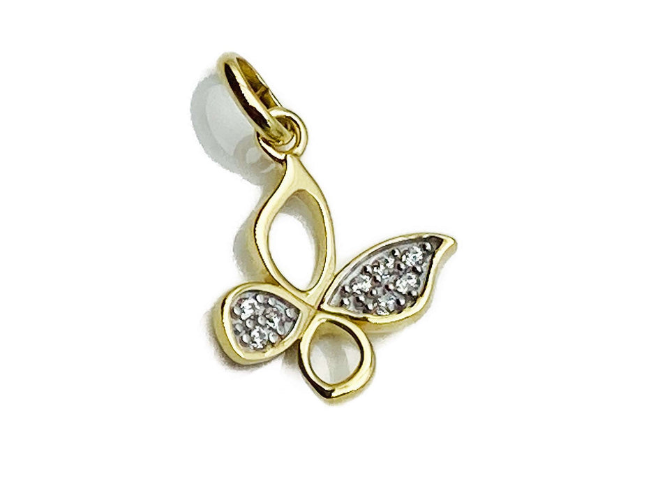 Anhänger Schmetterling mit Zirkonia | Gold