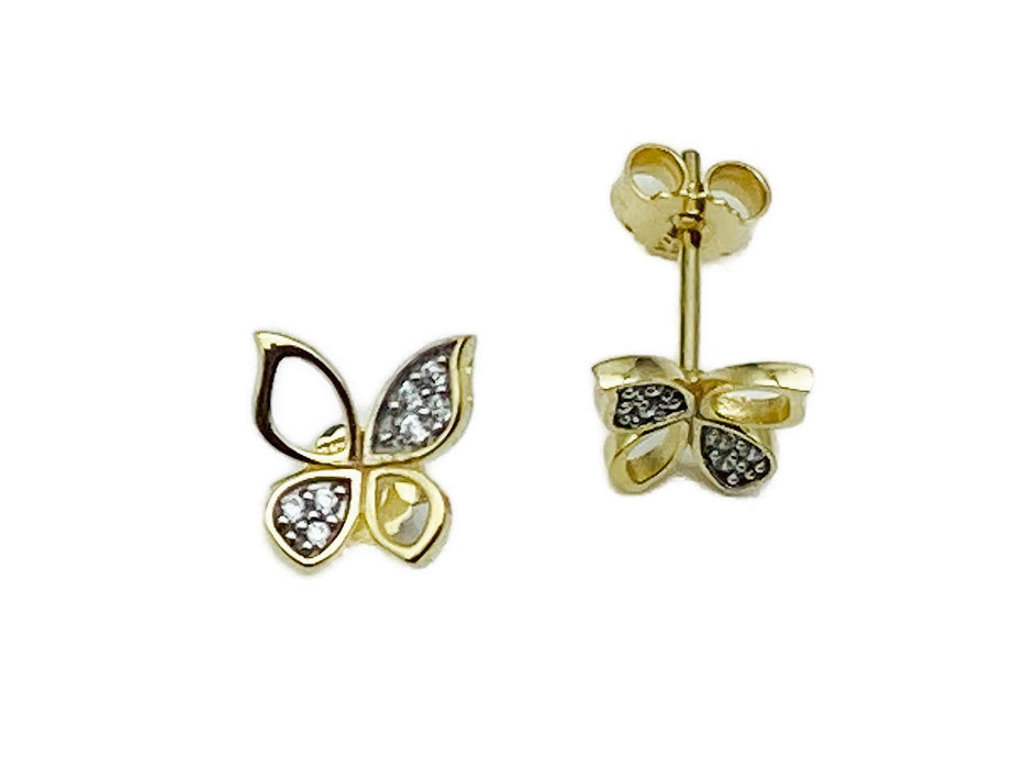 Ohrstecker Schmetterling mit Zirkonia | Gold