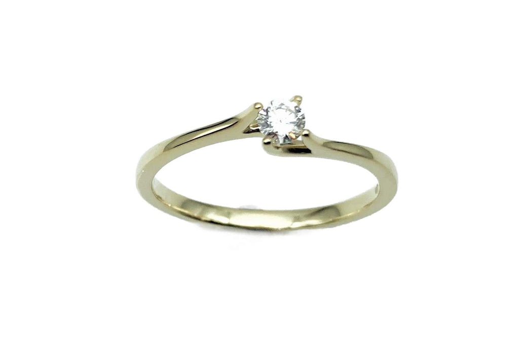 Solitaire-/ Verlobungsring mit Brillant | Gold