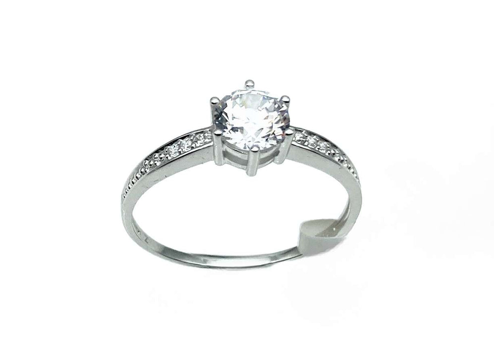 Antrags-/ Solitaire-Ring mit Zirkonia | Weissgold